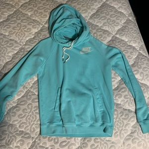 Turquoise Nike funnel-neck sweatshirt